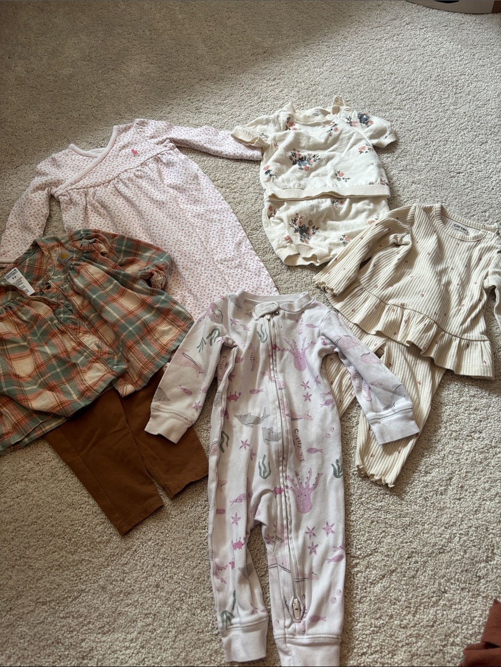 Ralph Lauren Cream and Pink Kids Matching Sets